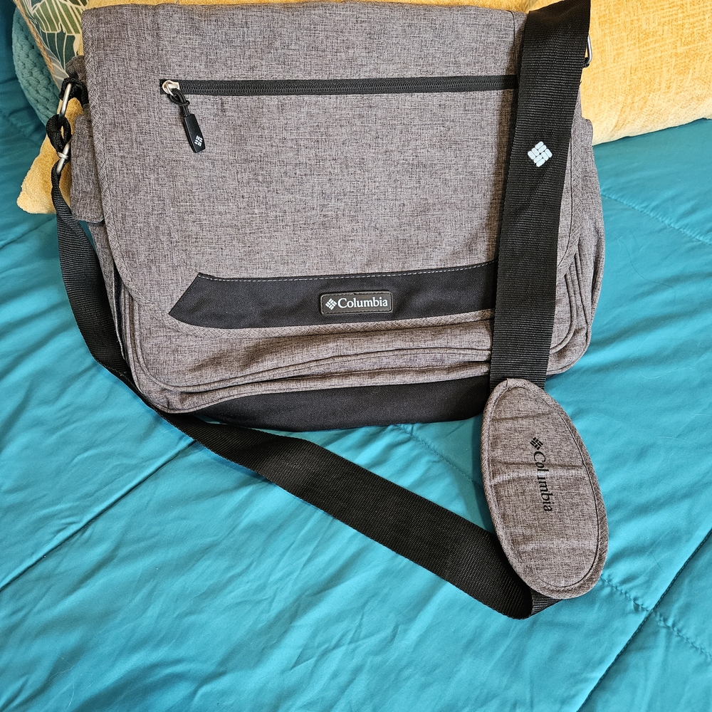 Columbia Gray and Black Messenger Bag
